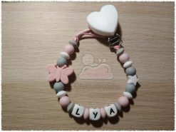 Attache tétine personnalisée - Papillon - Lya
