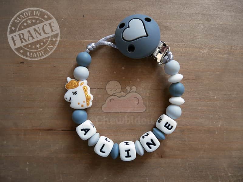 Attache Tetine Silicone Motif Licorne Modele Fille Ou Garcon