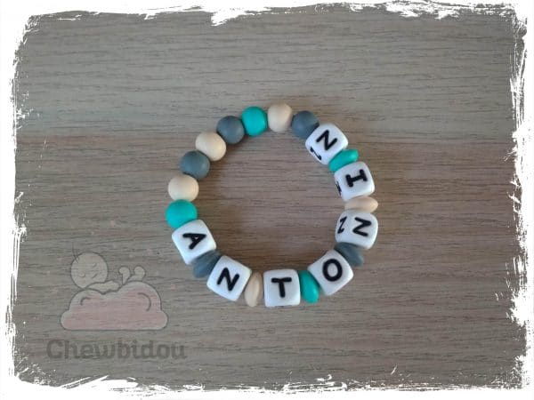 collier doudou personnalisé - turquoise