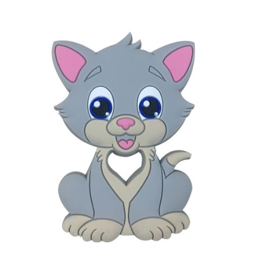 jouet de dentition silicone chat