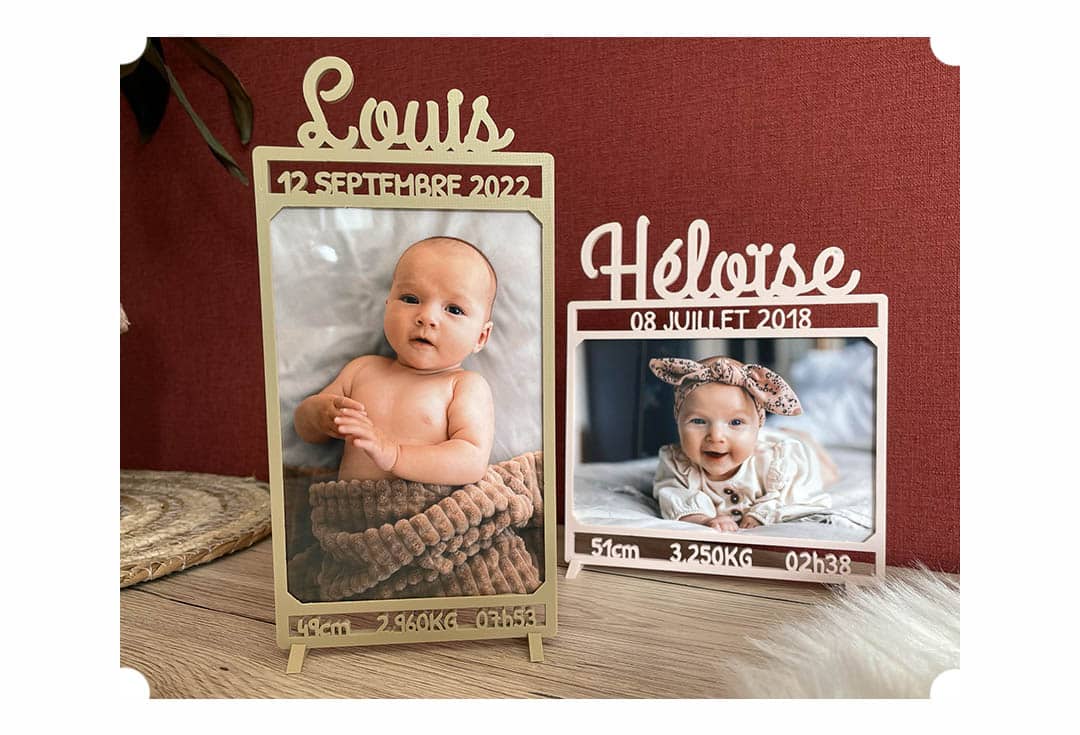 cadre photo personnalisé information de naissance bébé