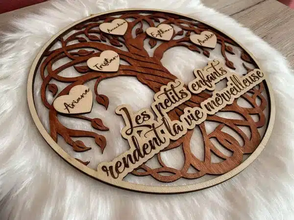 arbre de vie personnalisé en bois avec prénom